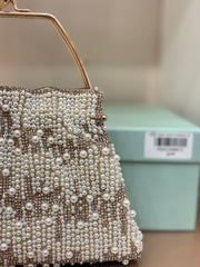 OFF WHITE $ GOLD Beaded Evening CLUTCH