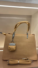 LIGHT GOLD Luxe Top-Handle Bag