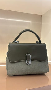 OLIVE GREEN -Tone Leather Handbag for Women | Crossbody Shoulder Bag with Adjustable Strap | Stylish Carry Purse with Secure Closure and Organized Space for Casual Wear, Travel & Occasions