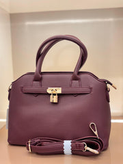 Wine Maroon Structured Top-Handle Handbag / Elegant Satchel