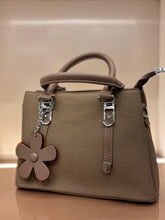 BROWN Mini Structured Handbag / Top-Handle Sling Bag