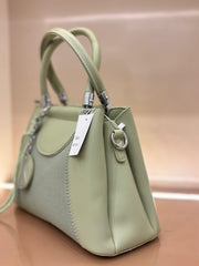 GREEN Luxury Textured Handheld Tote Bag with Charm