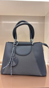 GREY Luxury Textured Handheld Tote Bag with Charm