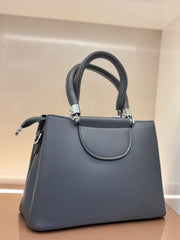 GREY Luxury Textured Handheld Tote Bag with Charm