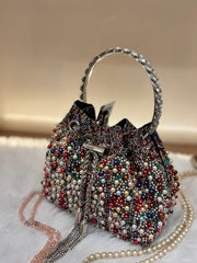 Multi Colour Pearl Clutch Potli