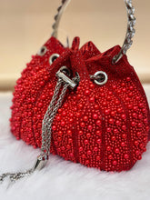 RED Colour Pearl Clutch Potli