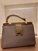 BROWN Elegant Textured Top-Handle Handbag