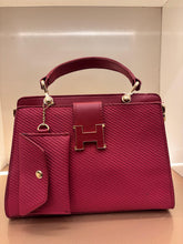 Wine Red Elegant Textured Top-Handle Handbag