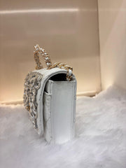 Luxury WHITE Embellished Mini Handbag