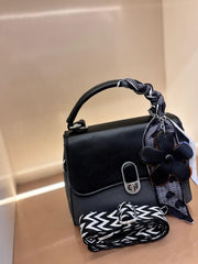 BLACK Two-Tone Leather Handbag for Women | Crossbody Shoulder Bag with Adjustable Strap | Stylish Carry Purse with Secure Closure and Organized Space for Casual Wear, Travel & Occasions (Copy)