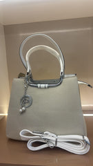 WHITE Tote with Sling Handbag