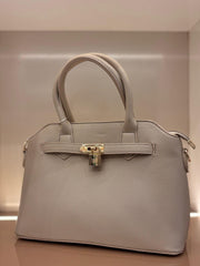 BEIGE Structured Top-Handle Handbag / Elegant Satchel