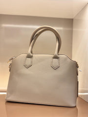 BEIGE Structured Top-Handle Handbag / Elegant Satchel