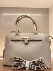 BEIGE Structured Top-Handle Handbag / Elegant Satchel