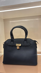 BLACK Structured Top-Handle Handbag / Elegant Satchel