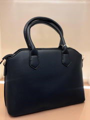 BLACK Structured Top-Handle Handbag / Elegant Satchel