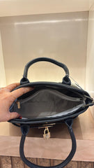 BLACK Structured Top-Handle Handbag / Elegant Satchel