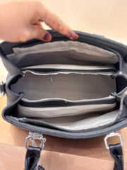 GREY Mini Structured Handbag / Top-Handle Sling Bag