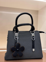GREY Mini Structured Handbag / Top-Handle Sling Bag