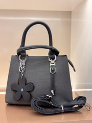 GREY Mini Structured Handbag / Top-Handle Sling Bag