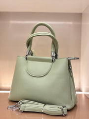 GREEN Luxury Textured Handheld Tote Bag with Charm