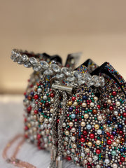 Multi Colour Pearl Clutch Potli