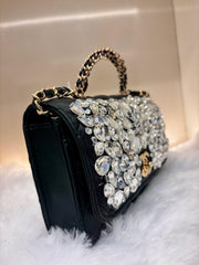 Luxury BLACK Embellished Mini Handbag