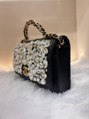 Luxury BLACK Embellished Mini Handbag