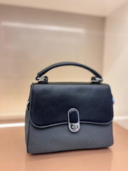 BLACK  Two-Tone Leather Handbag for Women | Crossbody Shoulder Bag with Adjustable Strap | Stylish Carry Purse with Secure Closure and Organized Space for Casual Wear, Travel & Occasions (Copy)