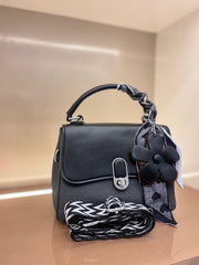 BLACK  Two-Tone Leather Handbag for Women | Crossbody Shoulder Bag with Adjustable Strap | Stylish Carry Purse with Secure Closure and Organized Space for Casual Wear, Travel & Occasions (Copy)